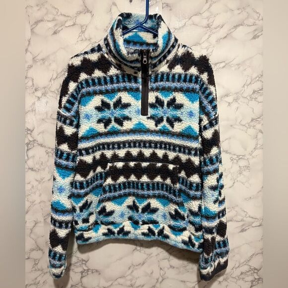 aerie Sweaters - Aerie Blue and Black Patterned Turtleneck Sweater Size M